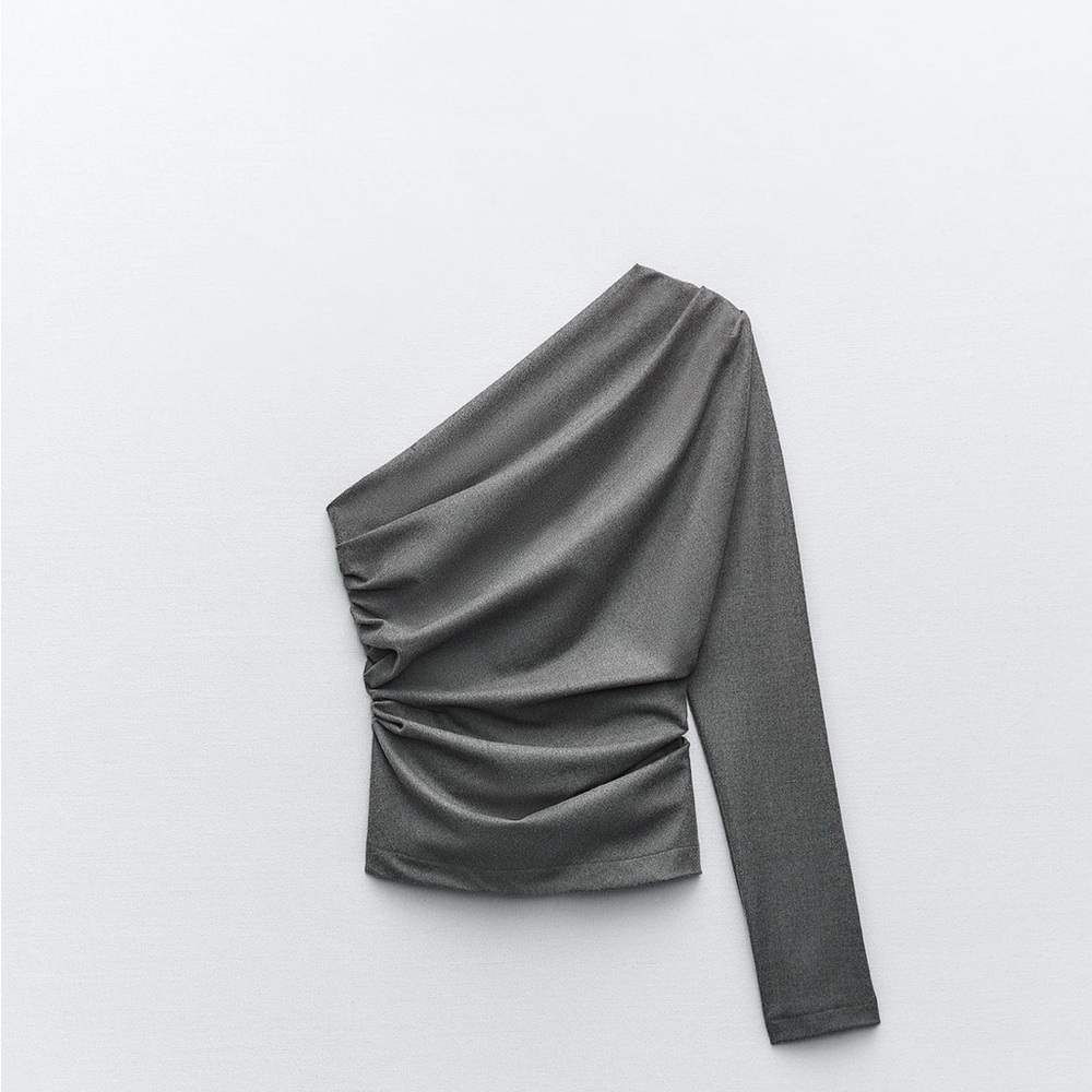 ZARA- NEW WITH TAGS ruched asymmetrical top